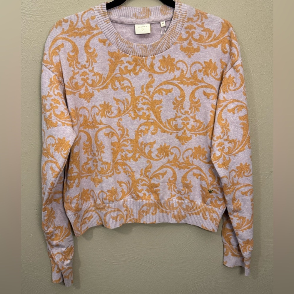 NWT Rareism Light Purple Moon Style 100% Cotton Crewneck Pullover Style Size Med